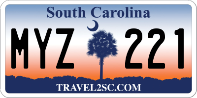 SC license plate MYZ221