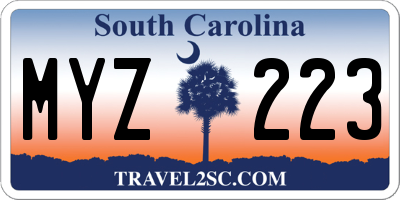 SC license plate MYZ223