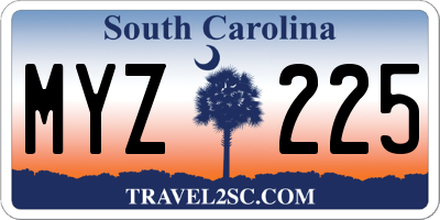 SC license plate MYZ225