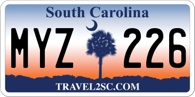 SC license plate MYZ226