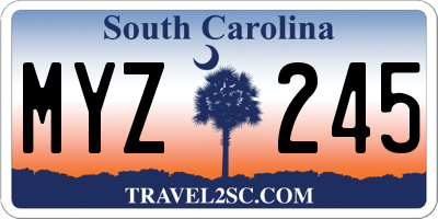 SC license plate MYZ245