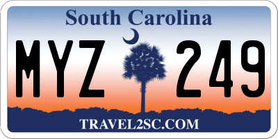 SC license plate MYZ249