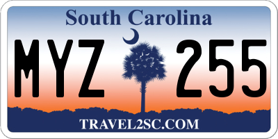 SC license plate MYZ255