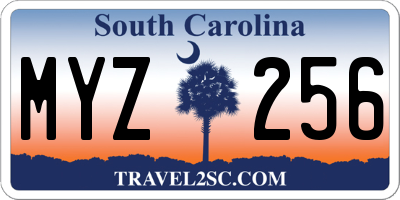 SC license plate MYZ256