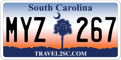 SC license plate MYZ267