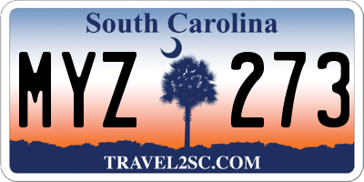 SC license plate MYZ273