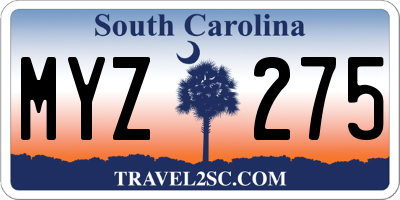 SC license plate MYZ275