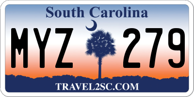 SC license plate MYZ279
