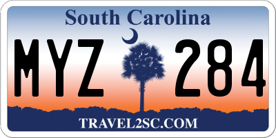 SC license plate MYZ284