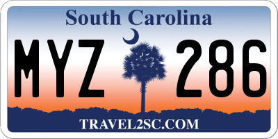 SC license plate MYZ286
