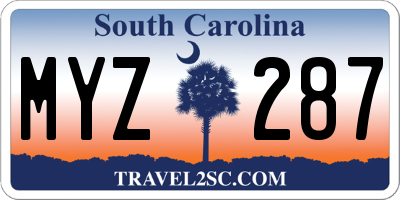 SC license plate MYZ287