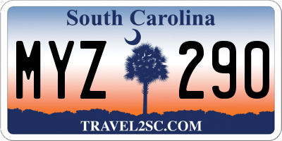 SC license plate MYZ290