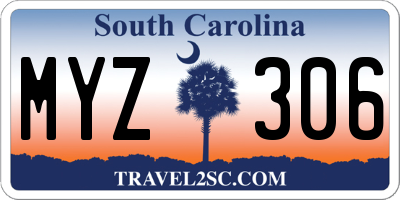 SC license plate MYZ306
