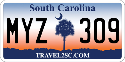 SC license plate MYZ309