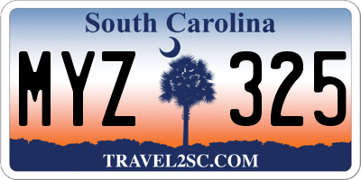 SC license plate MYZ325