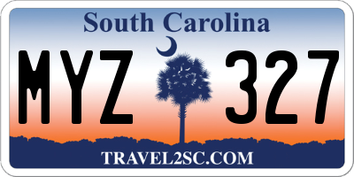 SC license plate MYZ327