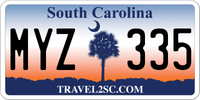 SC license plate MYZ335