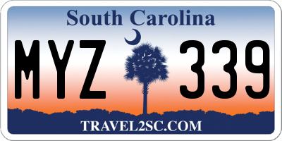 SC license plate MYZ339