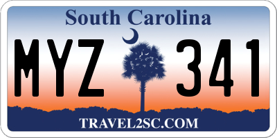 SC license plate MYZ341