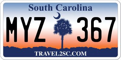SC license plate MYZ367