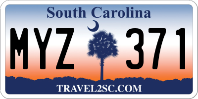 SC license plate MYZ371