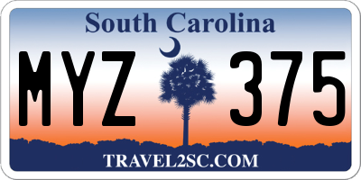 SC license plate MYZ375