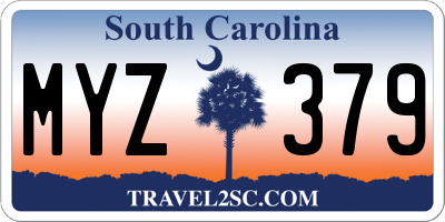 SC license plate MYZ379