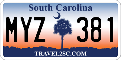 SC license plate MYZ381