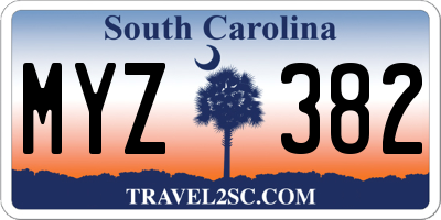 SC license plate MYZ382