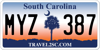 SC license plate MYZ387