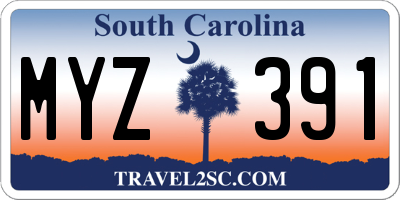 SC license plate MYZ391