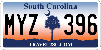 SC license plate MYZ396