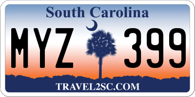 SC license plate MYZ399
