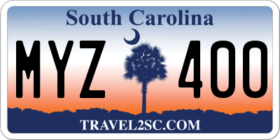 SC license plate MYZ400