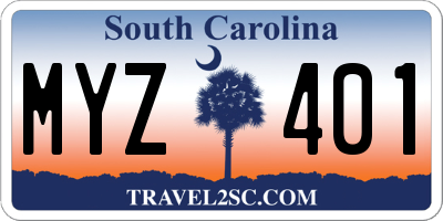 SC license plate MYZ401
