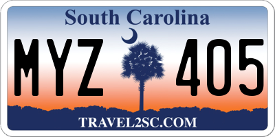 SC license plate MYZ405