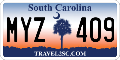 SC license plate MYZ409