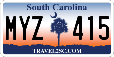 SC license plate MYZ415