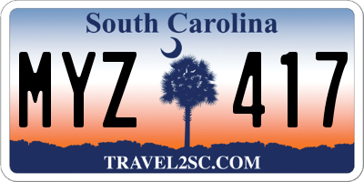 SC license plate MYZ417