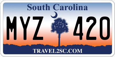 SC license plate MYZ420