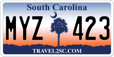 SC license plate MYZ423