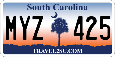 SC license plate MYZ425