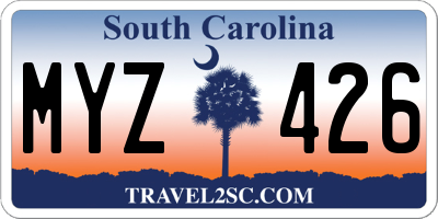 SC license plate MYZ426