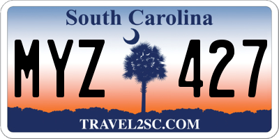 SC license plate MYZ427