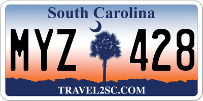 SC license plate MYZ428