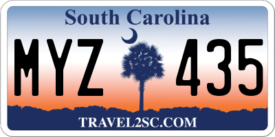 SC license plate MYZ435