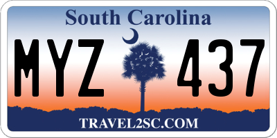 SC license plate MYZ437