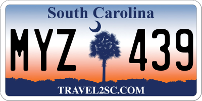 SC license plate MYZ439