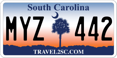 SC license plate MYZ442
