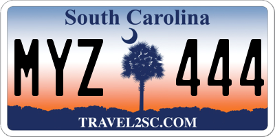SC license plate MYZ444